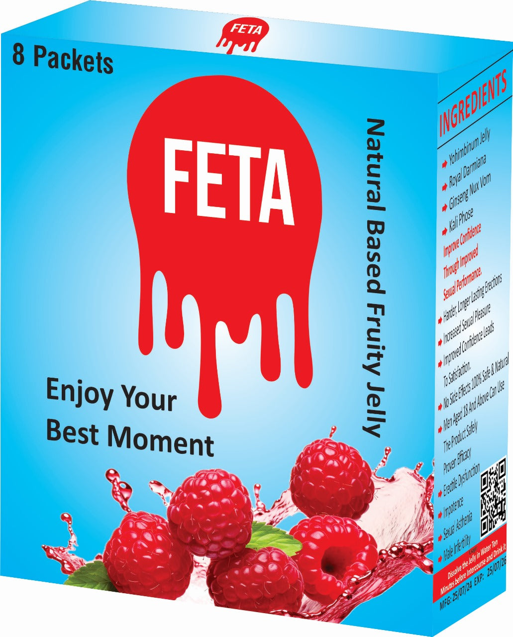 FETA Natural Fruity Jelly – Boost Pleasure & Confidence (8 Sachets Pack)