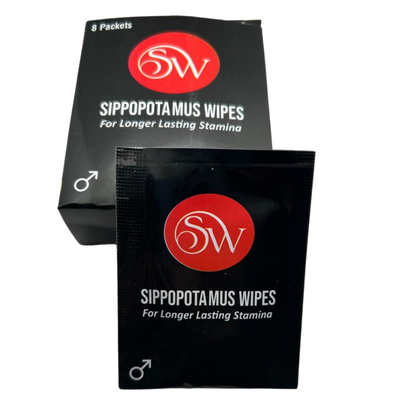 SW Sippopotamus Wipes – Long Lasting Stamina & Performance (8 Wipes Pack)